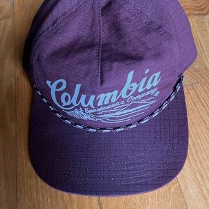 Columbia Plum Hat with Light Blue Logo and Rope Trim